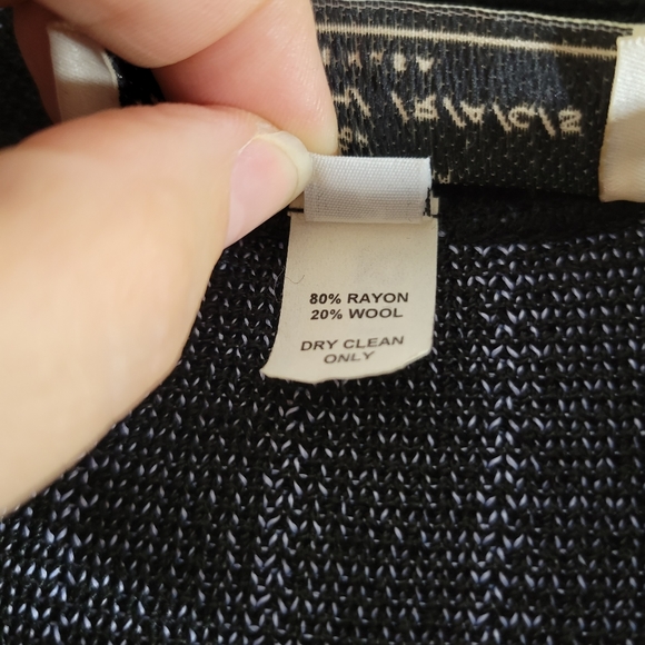 FRENCH RAGS vintage wool blend striped ruffle trim button front cardigan sweater - Picture 5 of 12